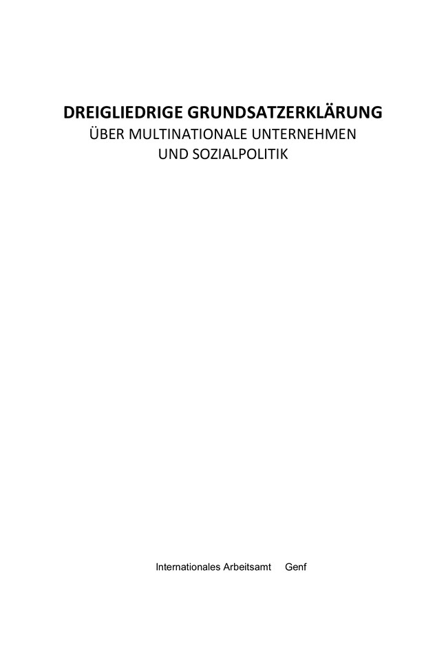 ILO Dreigliedrige Grundsatzerklärung (1977/2006)