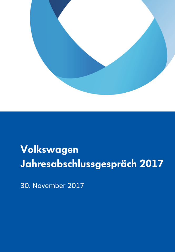 Volkswagen Marke Präsentation und Rede - Jahresabschlussgespräch 2017