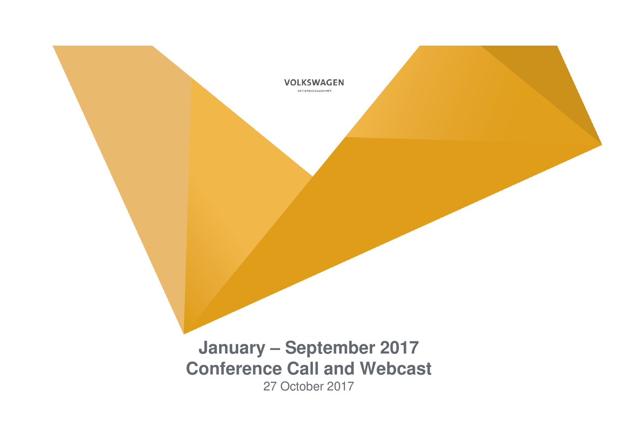 Volkswagen Konzern Präsentation - Zwischenbericht Januar - September 2017