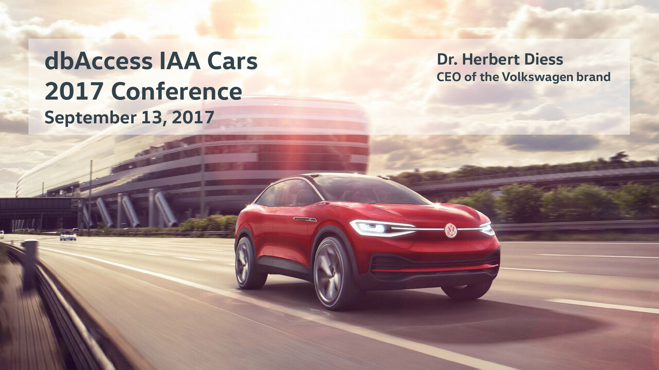 Volkswagen Marke Präsentation - dbAccess IAA Cars 2017 Konferenz