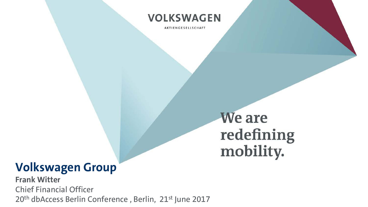 Volkswagen Group Presentation - 20th dbAccess Berlin Conference