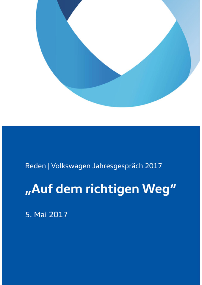 Volkswagen Marke Präsentationen - Jahresgespräch 2017