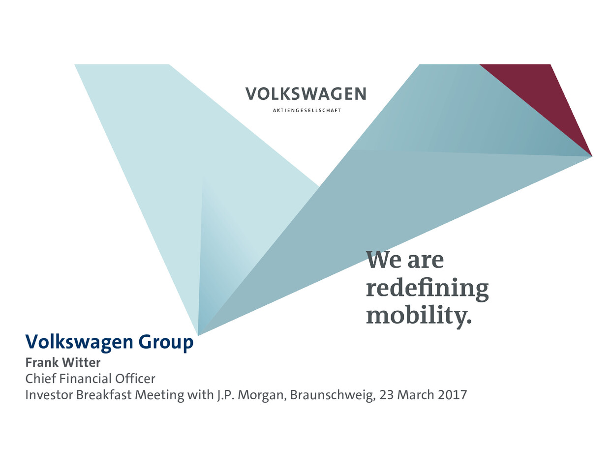 Volkswagen Group Präsentation - J.P. Morgan Investoren Meeting