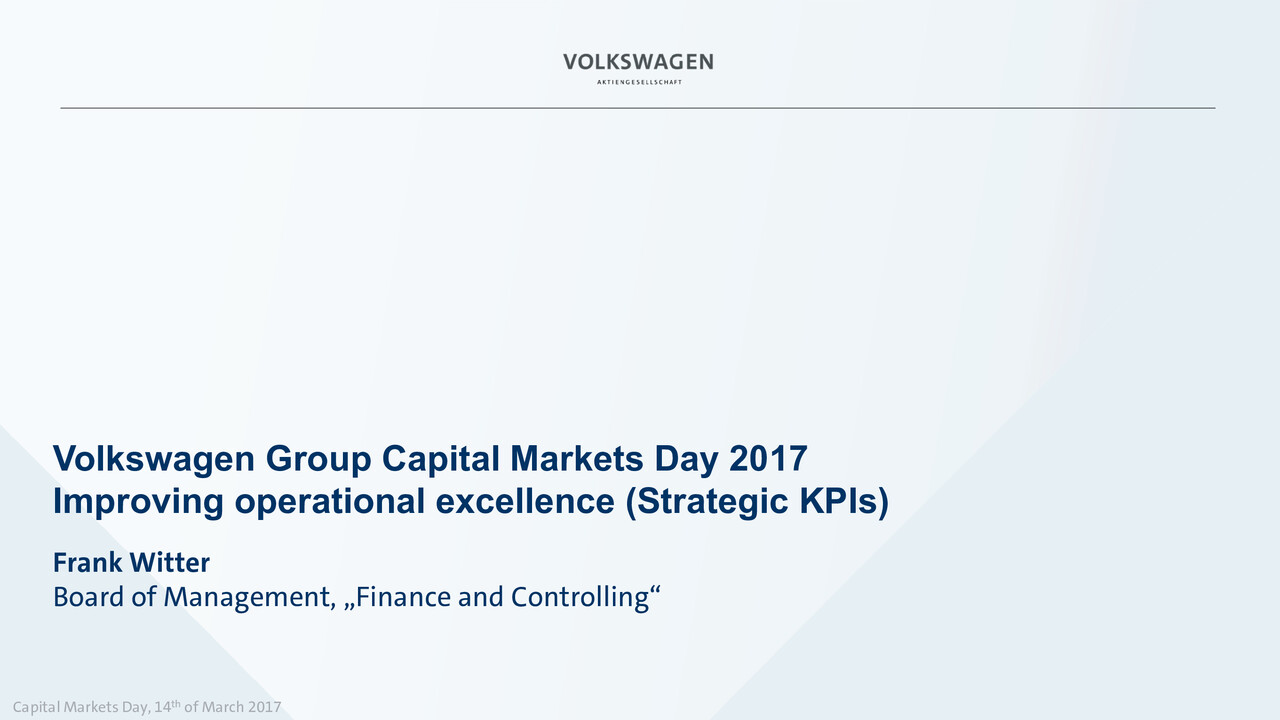 Volkswagen Group Capital Markets Day 2017