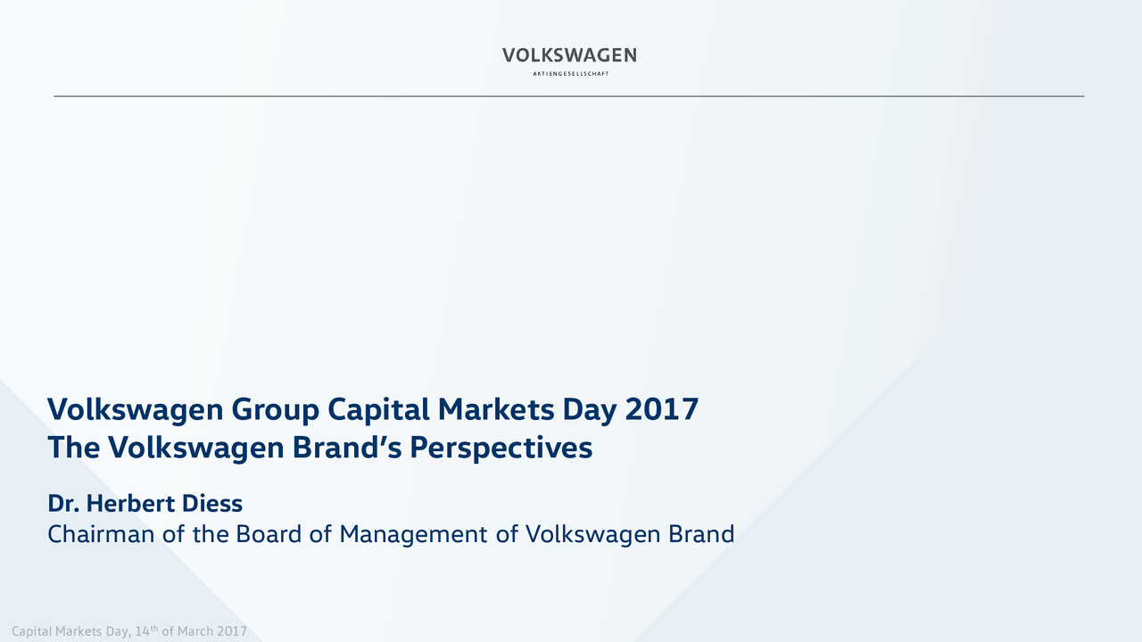 Volkswagen Group Capital Markets Day 2017