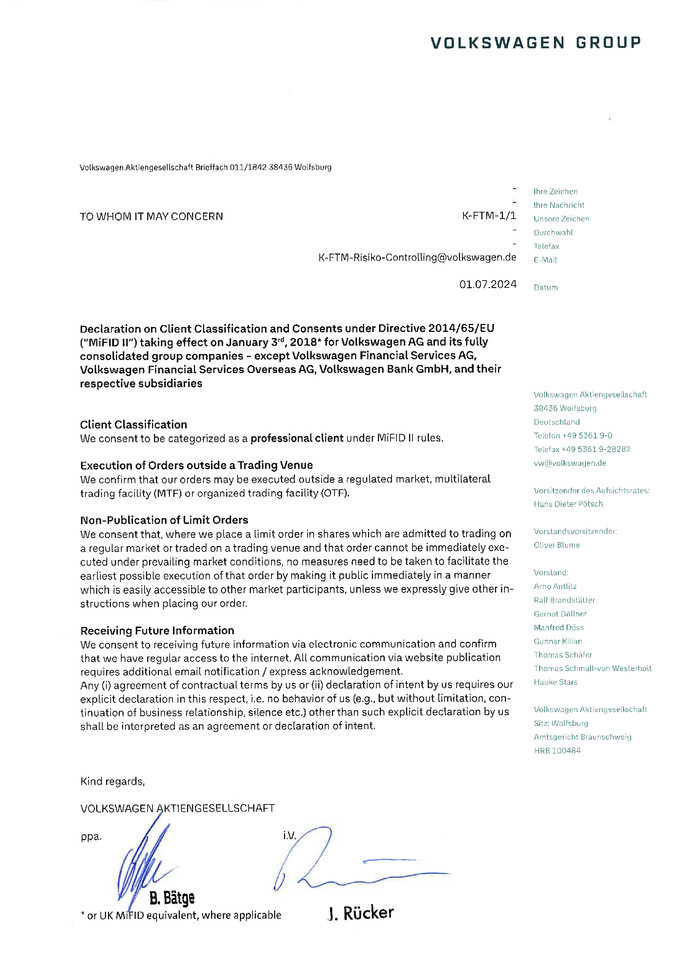 MiFID II Erklärung (englisch)