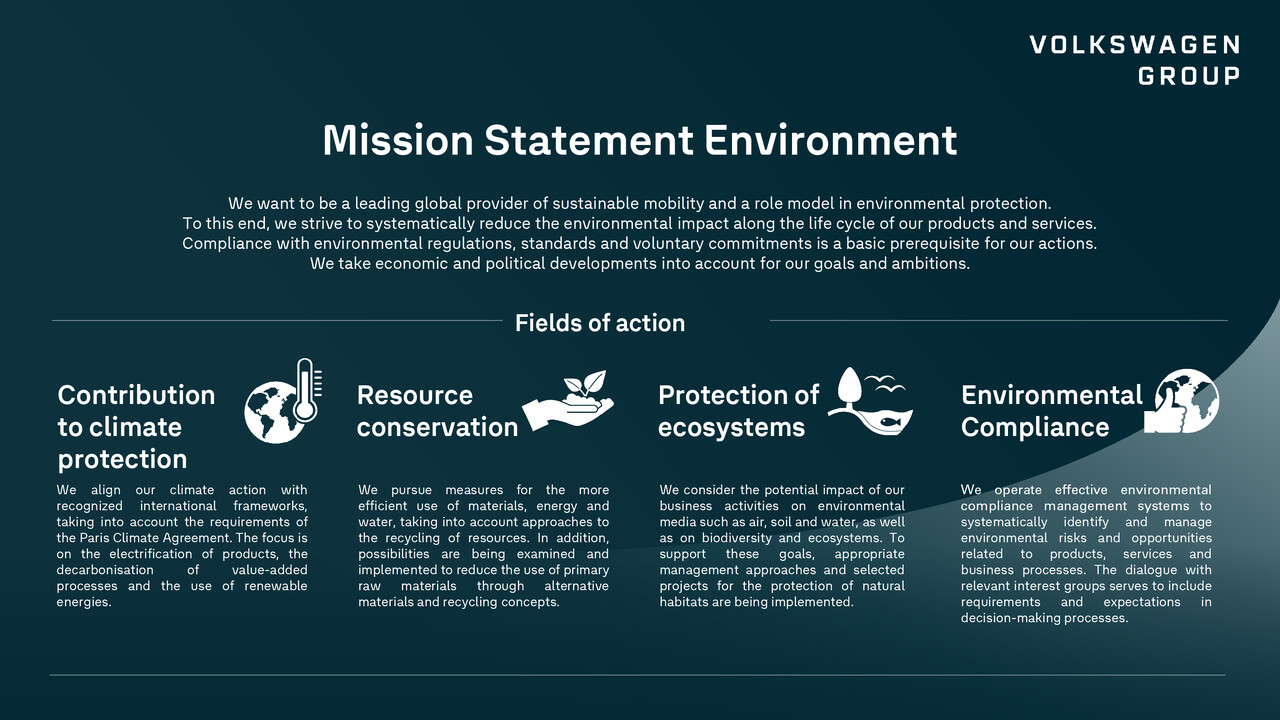 Environmental Mission Statement Volkswagen Group