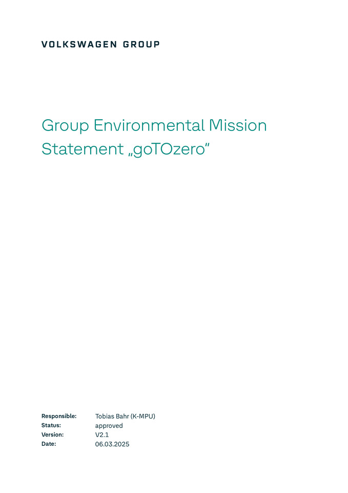 Group Environmental Mission Statement „goTOzero“