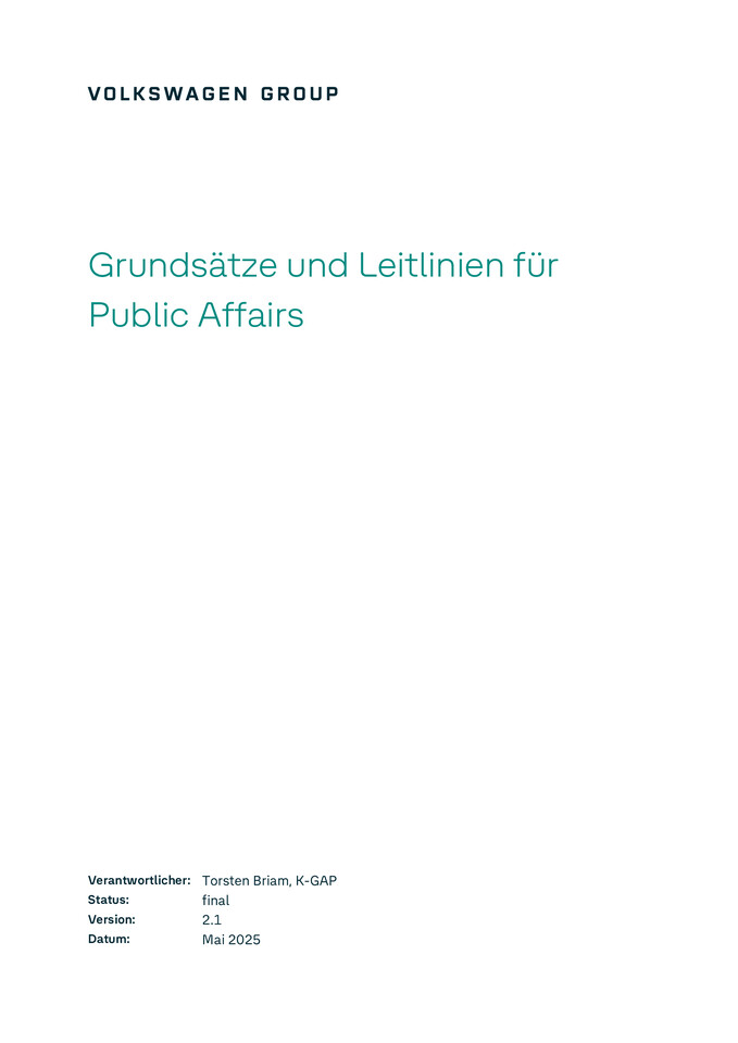 Grundsätze und Leitlinien für Public Affairs