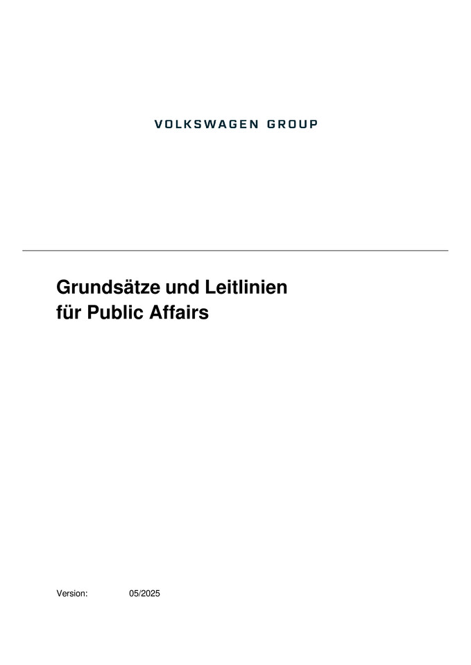 Grundsätze und Leitlinien für Public Affairs