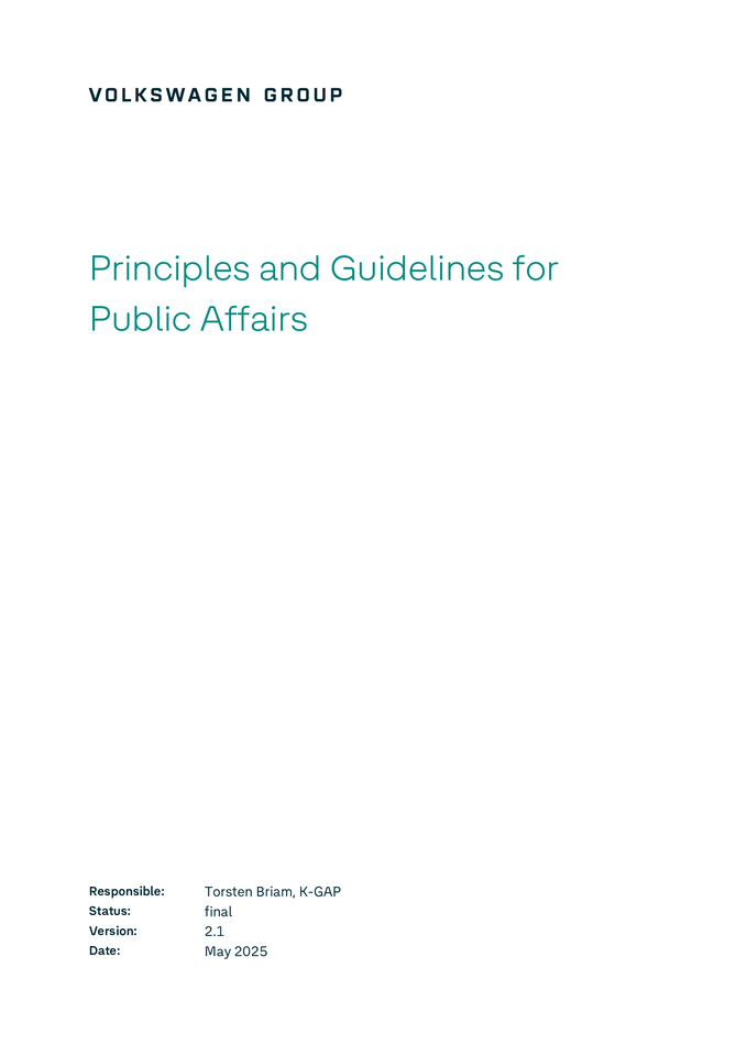 Principles and Guidelines for Public Affairs