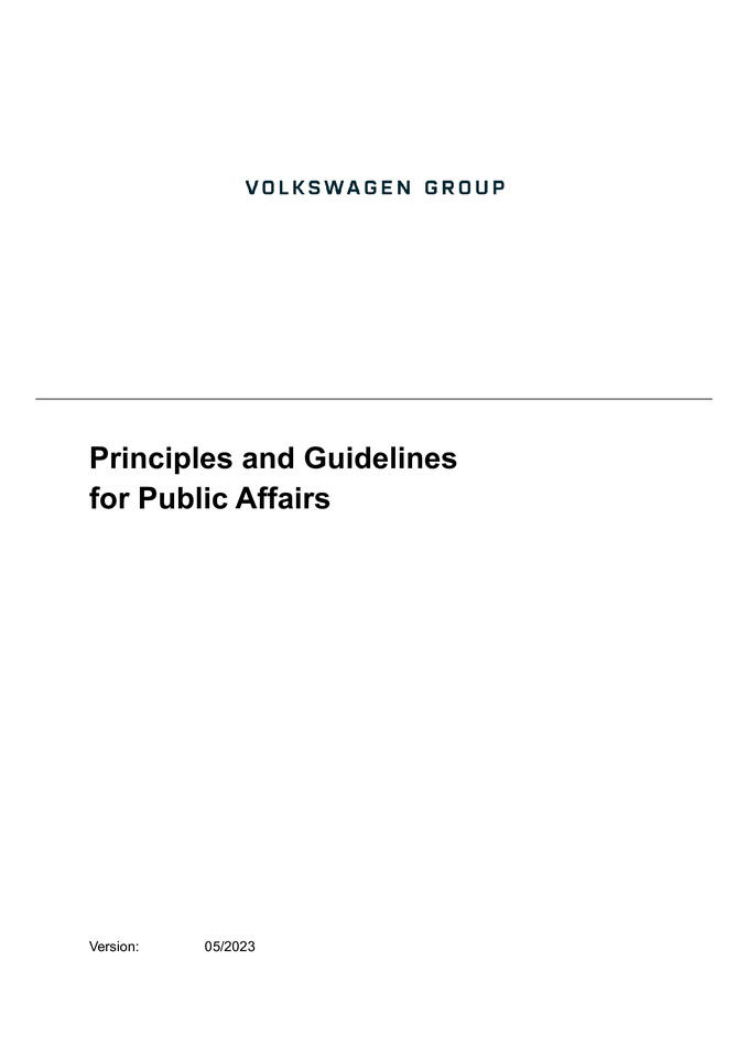 Principles and Guidelines for Public Affairs