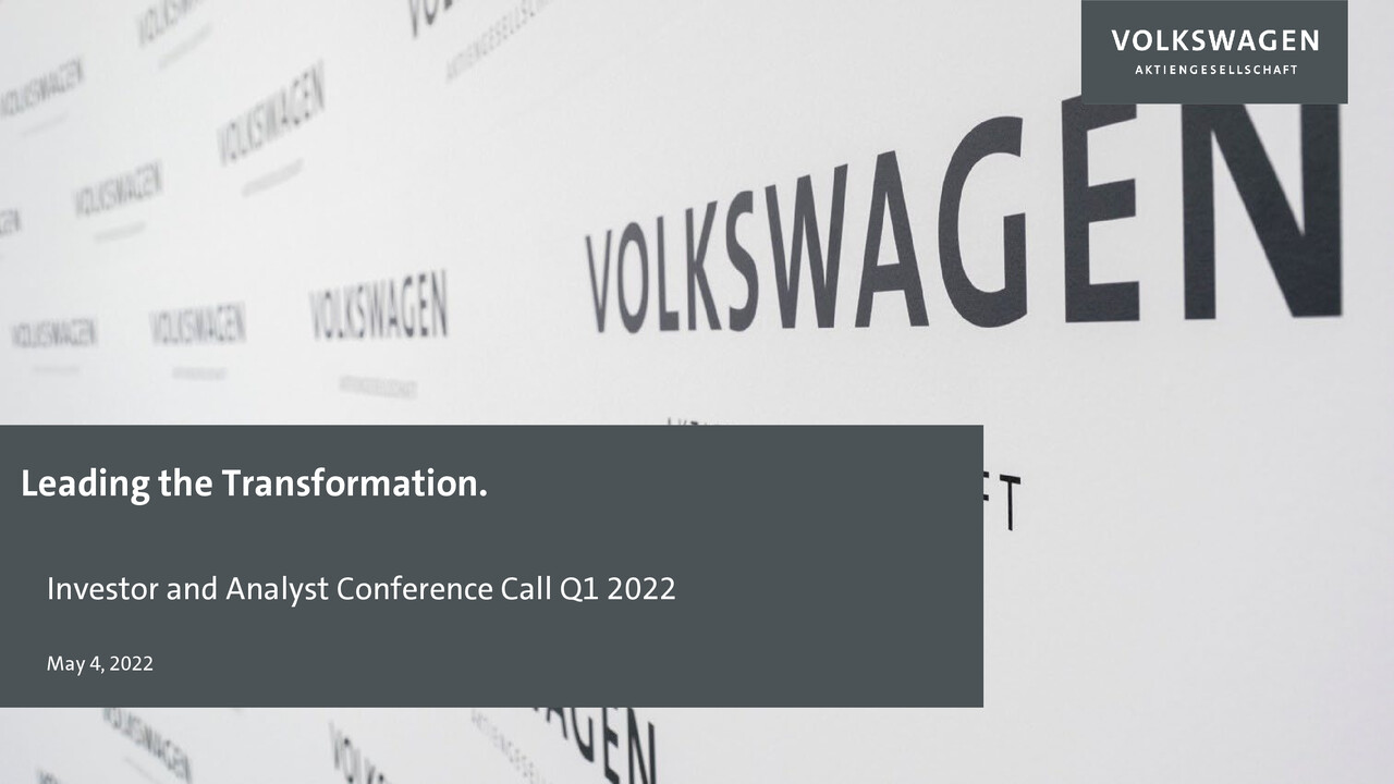 Q1 2022 Analyst and Investor Call