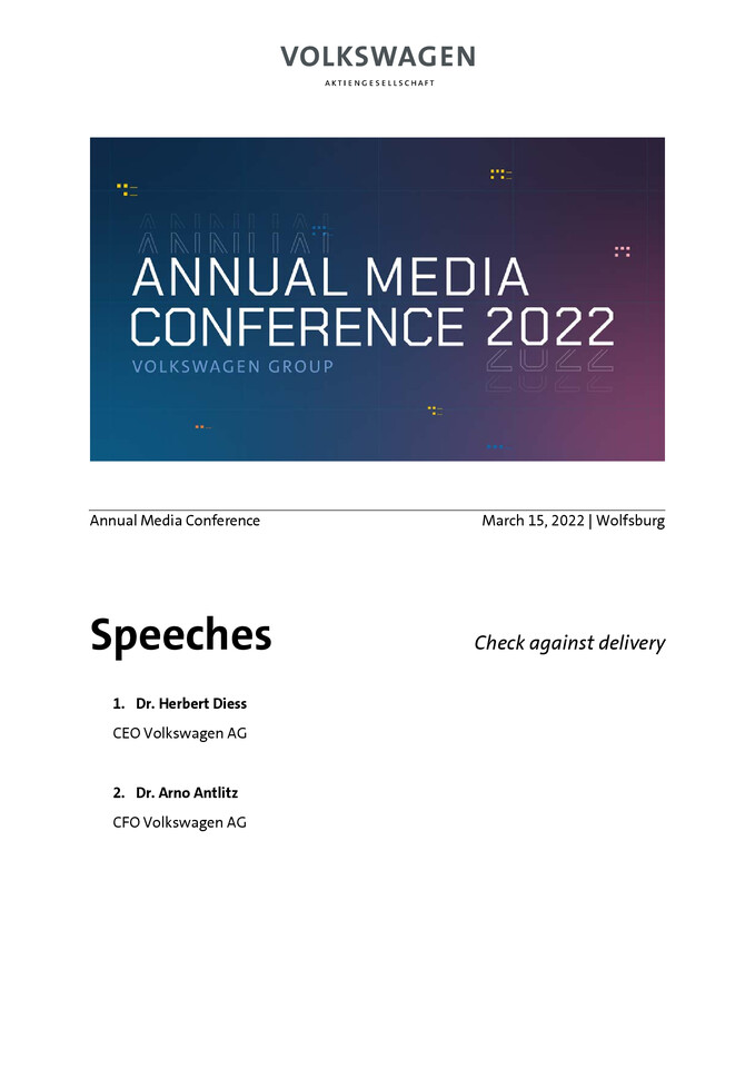 Annual Media Conference 2022 - Speeches