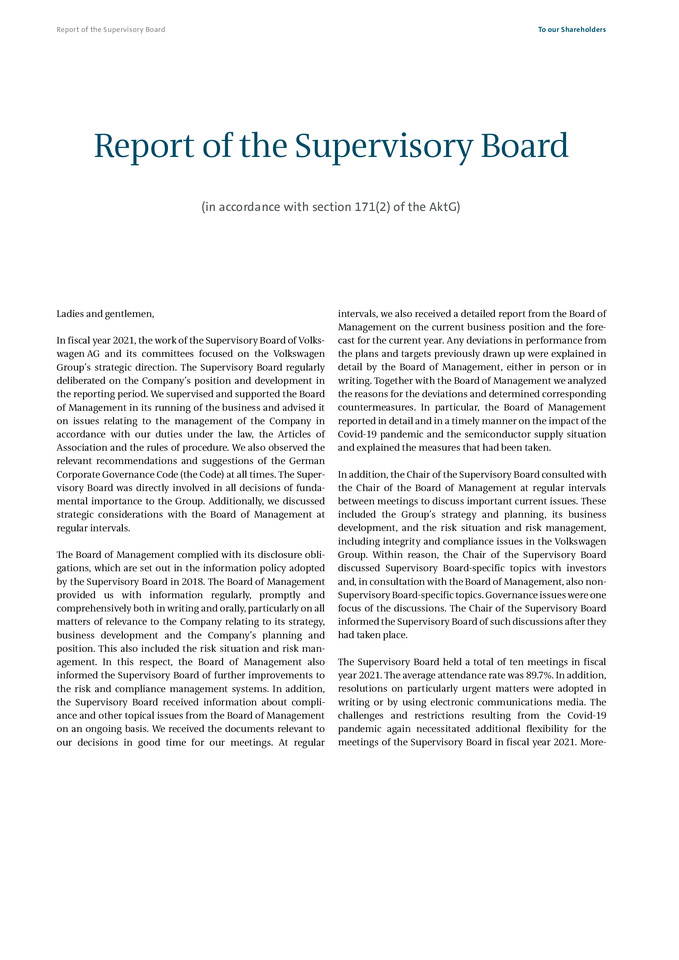 Report of the Supervisory Board 2021