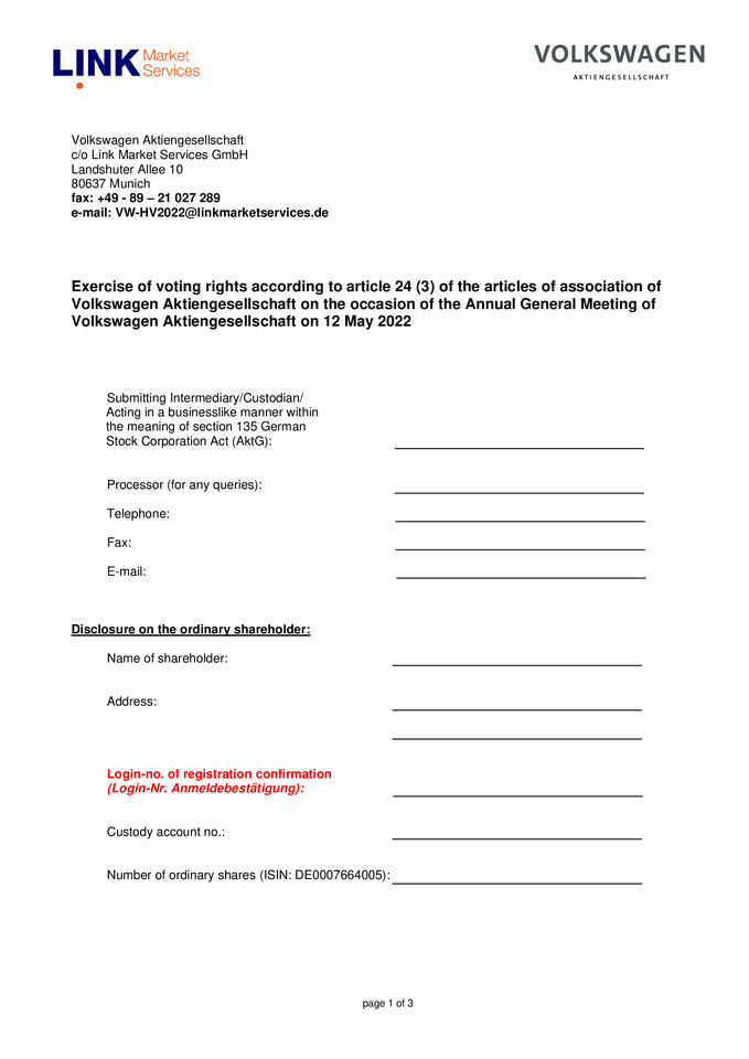 Proxy form for businesslike bank representatives: updated on April 20, 2022