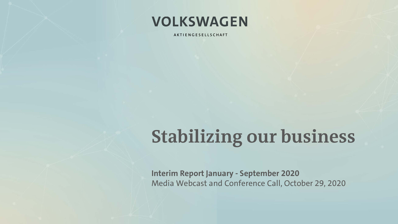 Stabilizing our business - Interim Report January - September 2020