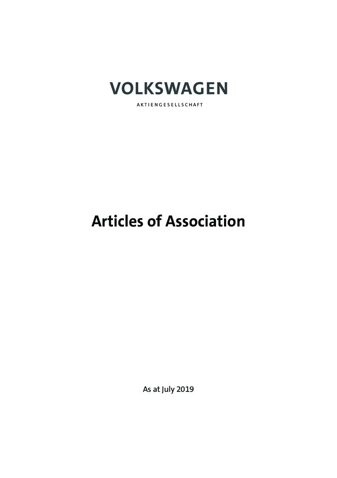 Annex to Agenda Item 6: Articles of Association (as at July 2019)