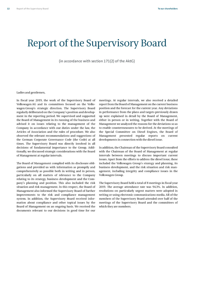 Report of the Supervisory Board 2019