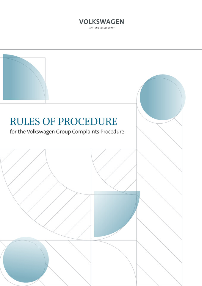 RULES OF PROCEDURE for the Volkswagen Group Complaints Procedure