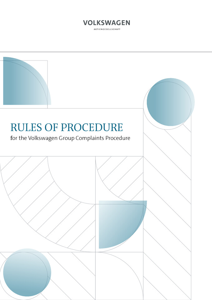 RULES OF PROCEDURE for the Volkswagen Group Complaints Procedure