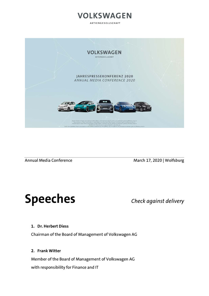 Speeches and Presentations Annual Media Conference 2020