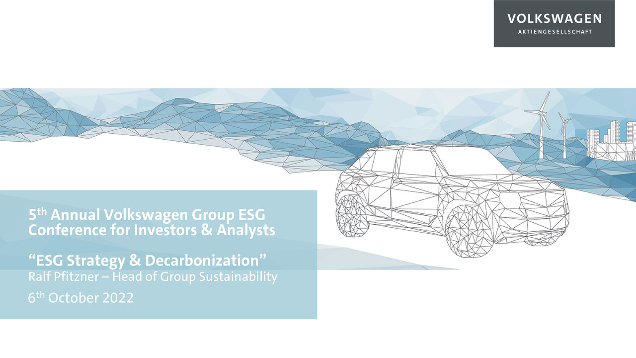 Volkswagen Konzern Präsentation – ESG Strategy & Decarbonisation