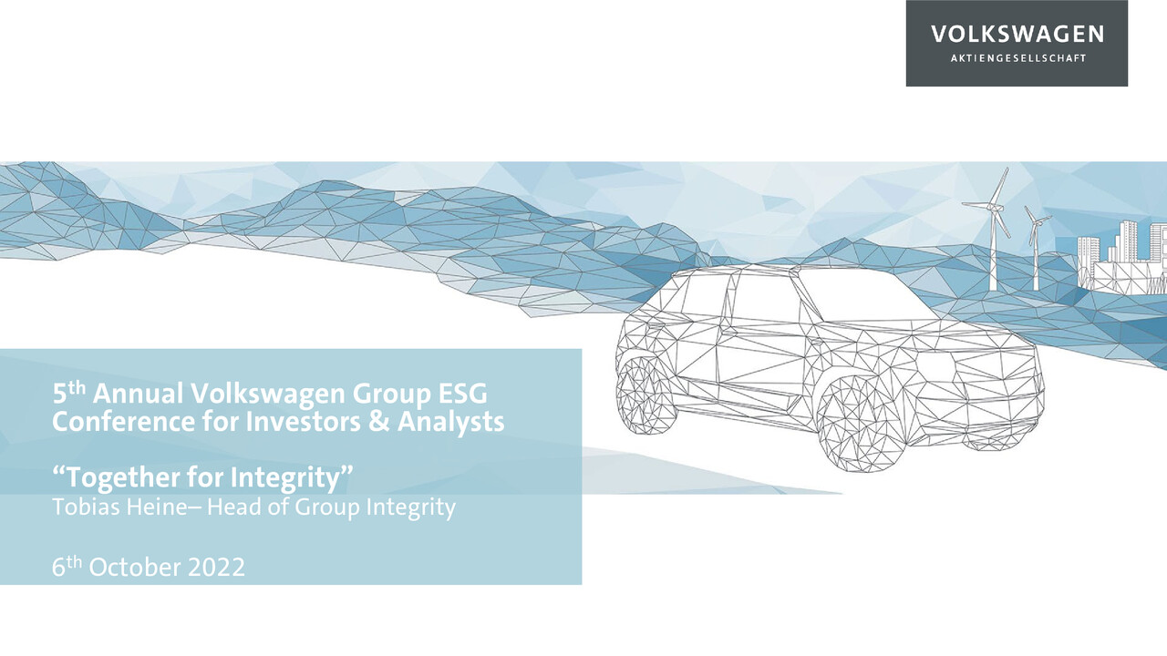 Volkswagen Konzern Präsentation - Together for Integrity