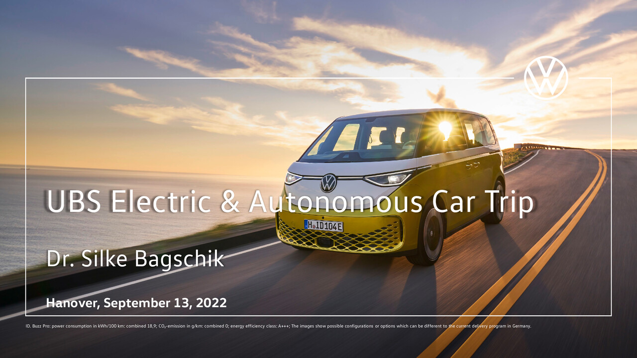 Volkswagen Brand Presentation “The ID. Family“ - UBS Electric & Autonomous Car Trip