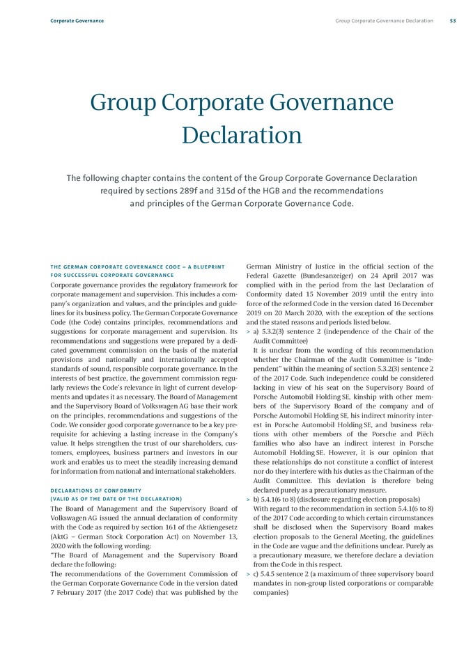 Group Corporate Governance Declaration 2022