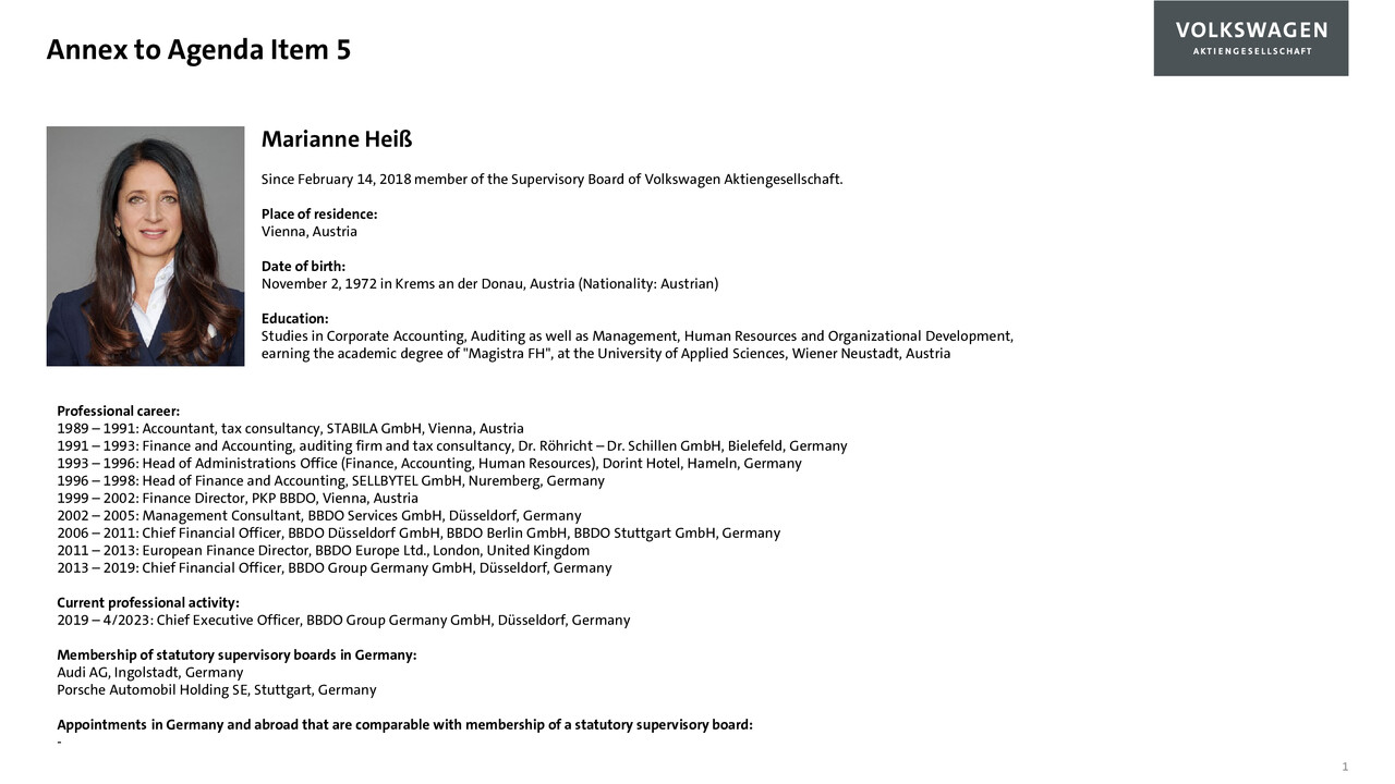 CV of Ms. Marianne Heiß