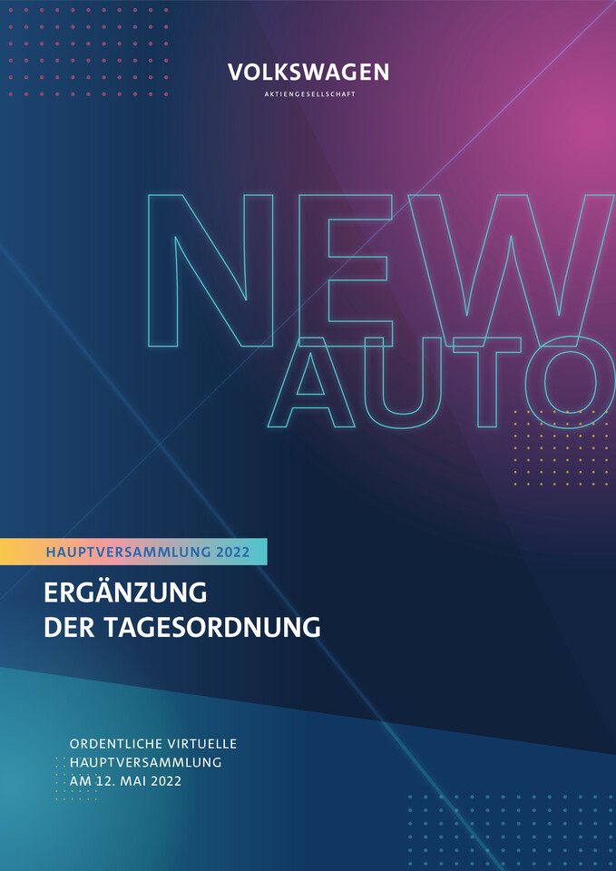 Ordentliche Hauptversammlung vom 12.05.2022: Ergänzung der Tagesordnung, TOP 7