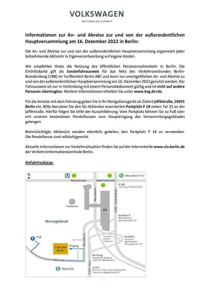 Information zur An- und Abreise