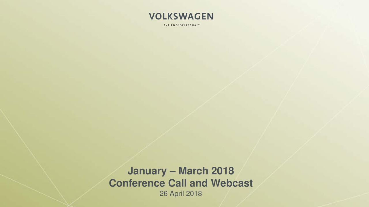 Presentation on the Interim Report January - March 2018 - 26.04.2018