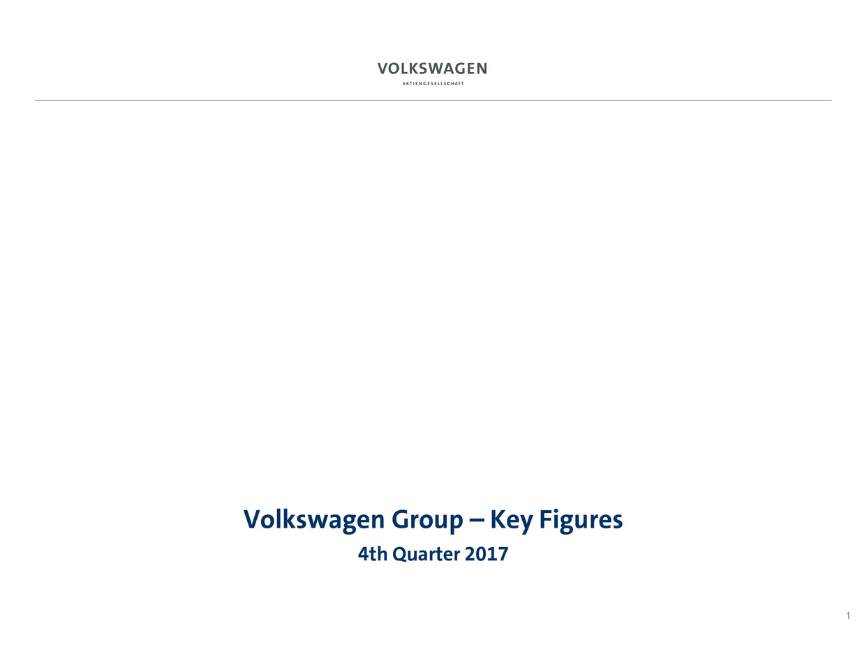Volkswagen AG. Q4 Analyse 2017 (Englisch)