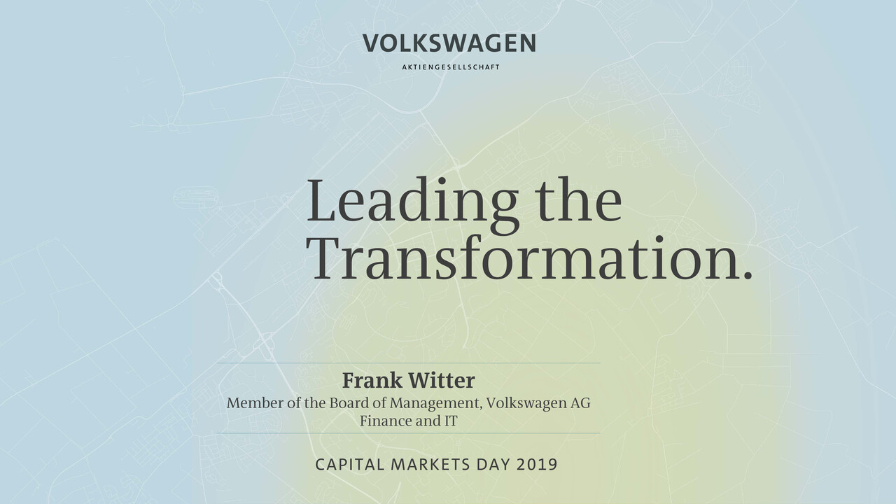 Volkswagen Group Presentation - Capital Markets Day, Presentation by Frank Witter