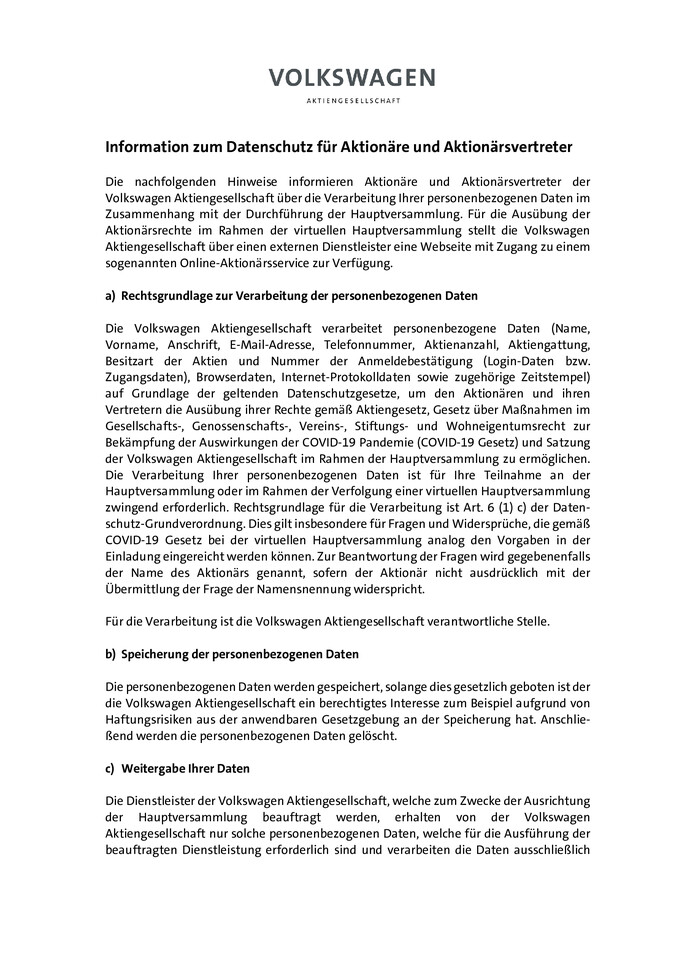 Informationen zum Datenschutz