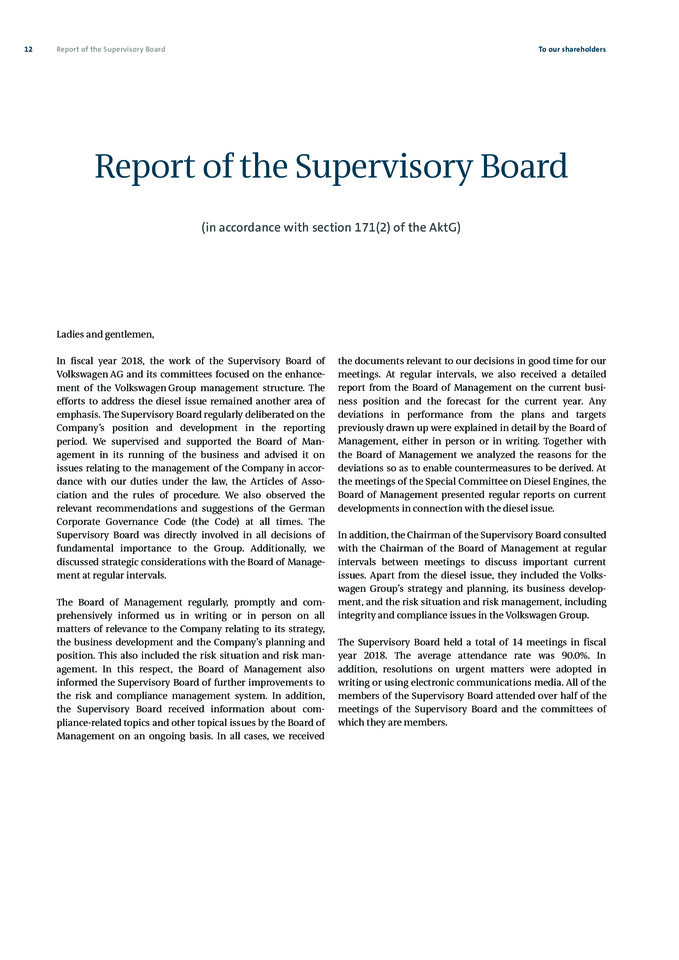 Report of the Supervisory Board 2018