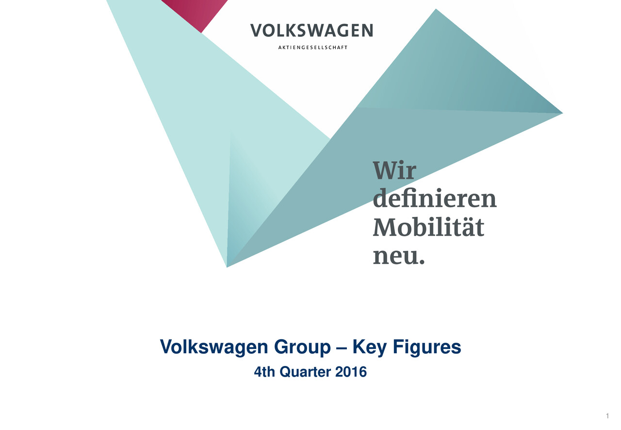 Volkswagen AG - Q4 Analysis 2016