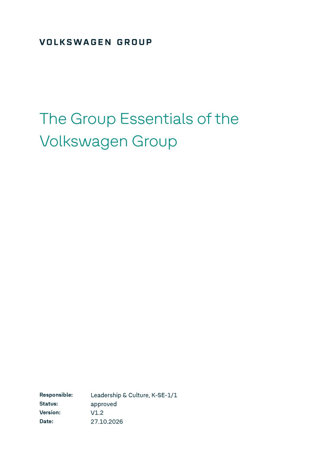 The Group Essentials of the Volkswagen Group