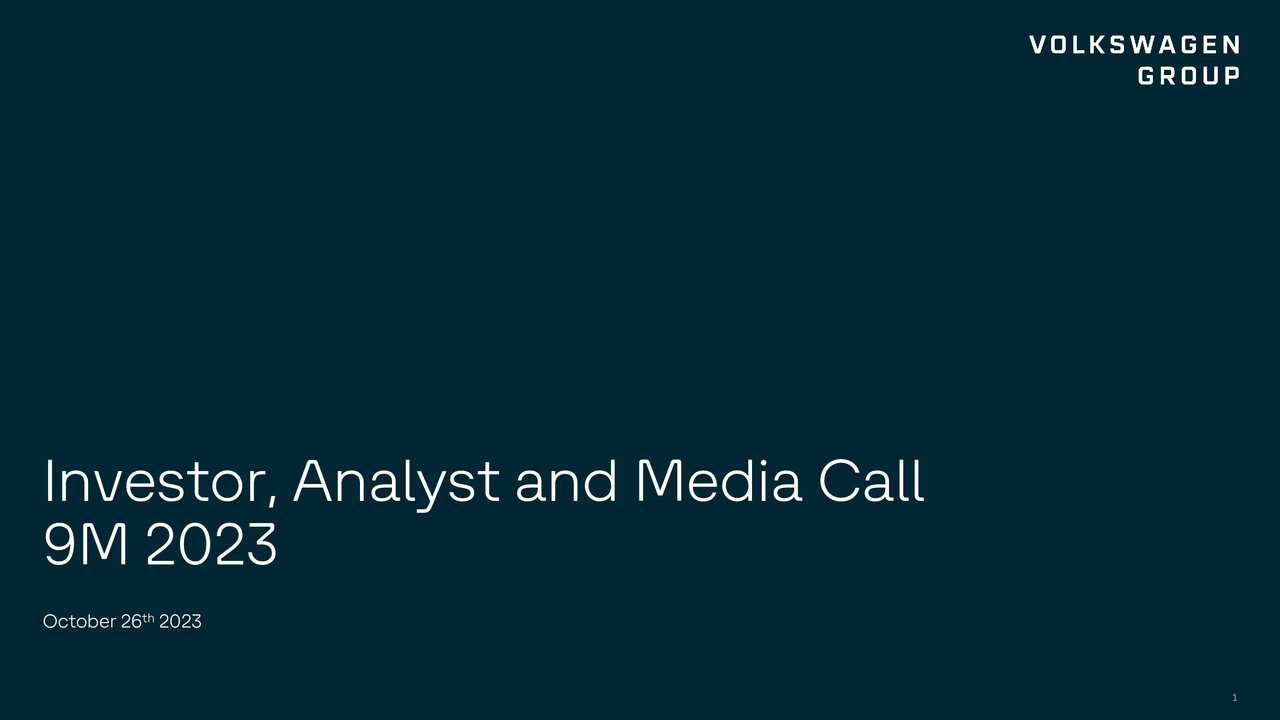 Q3 2023 Investor, Analyst and Media Call