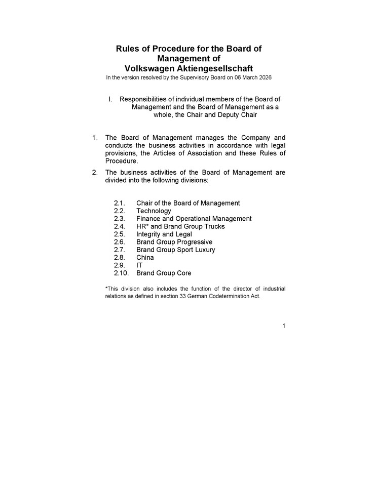 Rules of Procedure for the Board