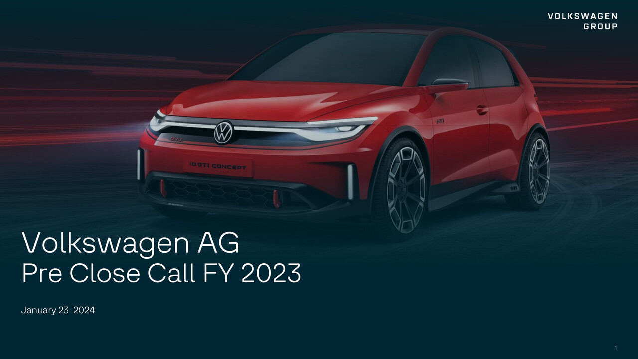 Volkswagen AG Pre Close Call FY 2023