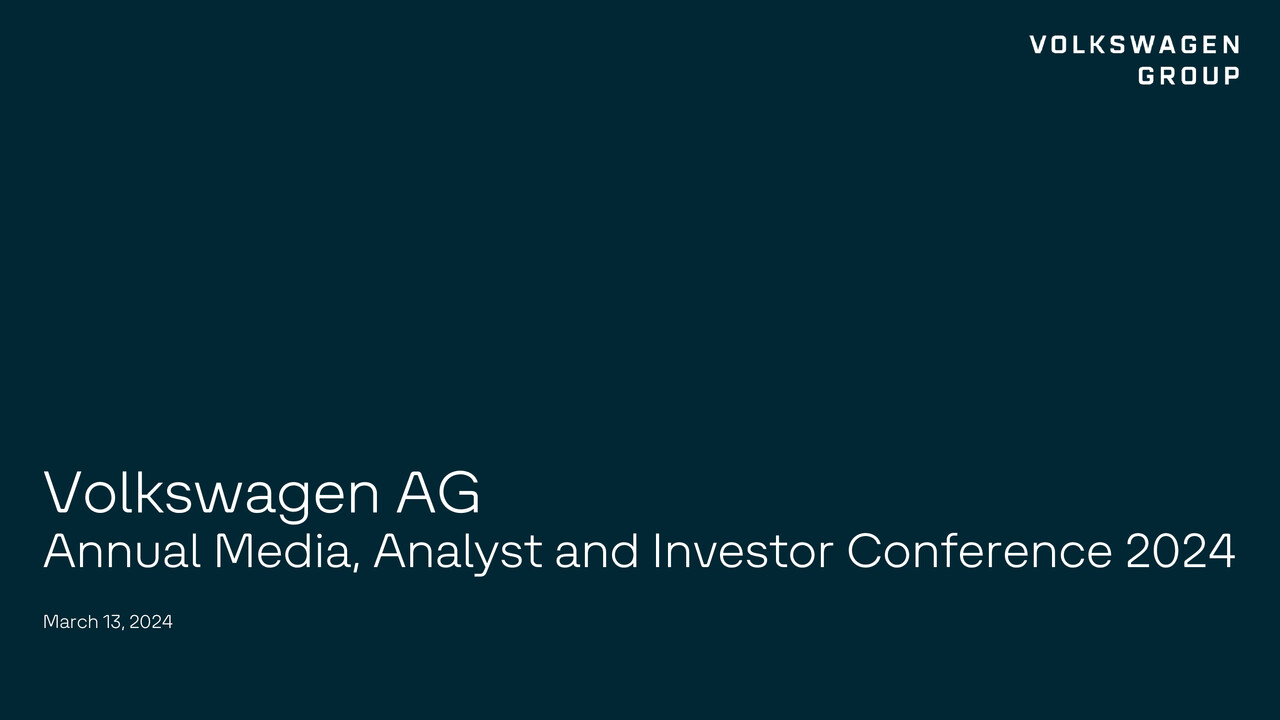 Volkswagen Group Presentation - Analyst and Investor Conference 2024