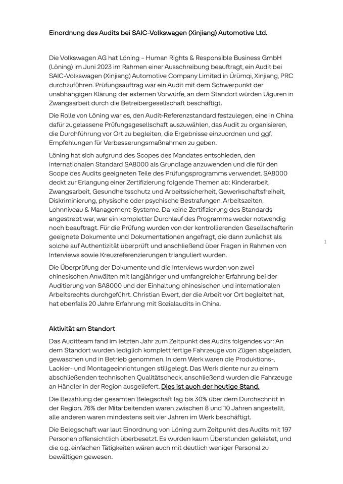 Einordnung des ESG Audit (19.09.2024)