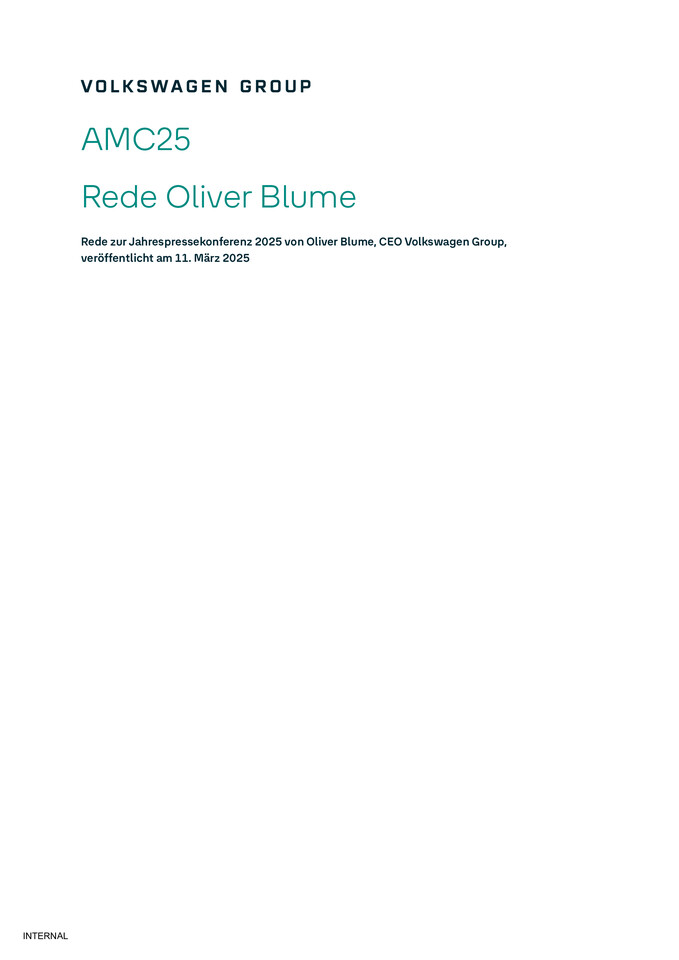 Rede zur Jahrespressekonferenz 2025 von Oliver Blume