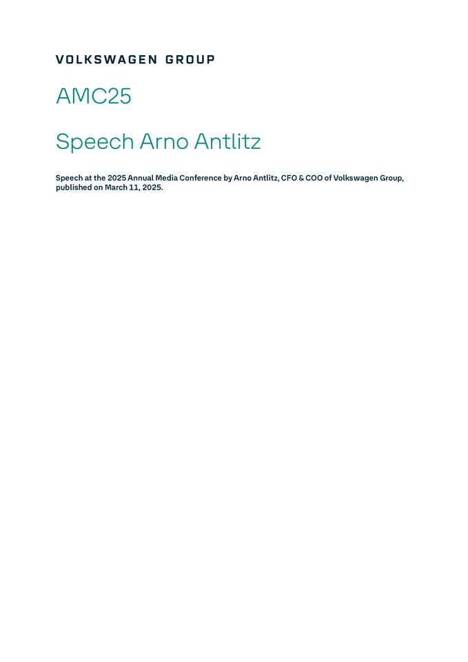 Speech at the 2025 Annual Media Conference by Arno Antlitz