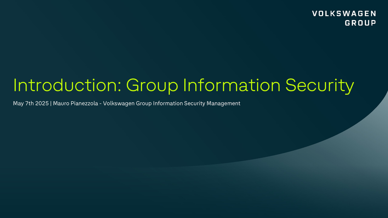 ESG Conference - Group Information Security