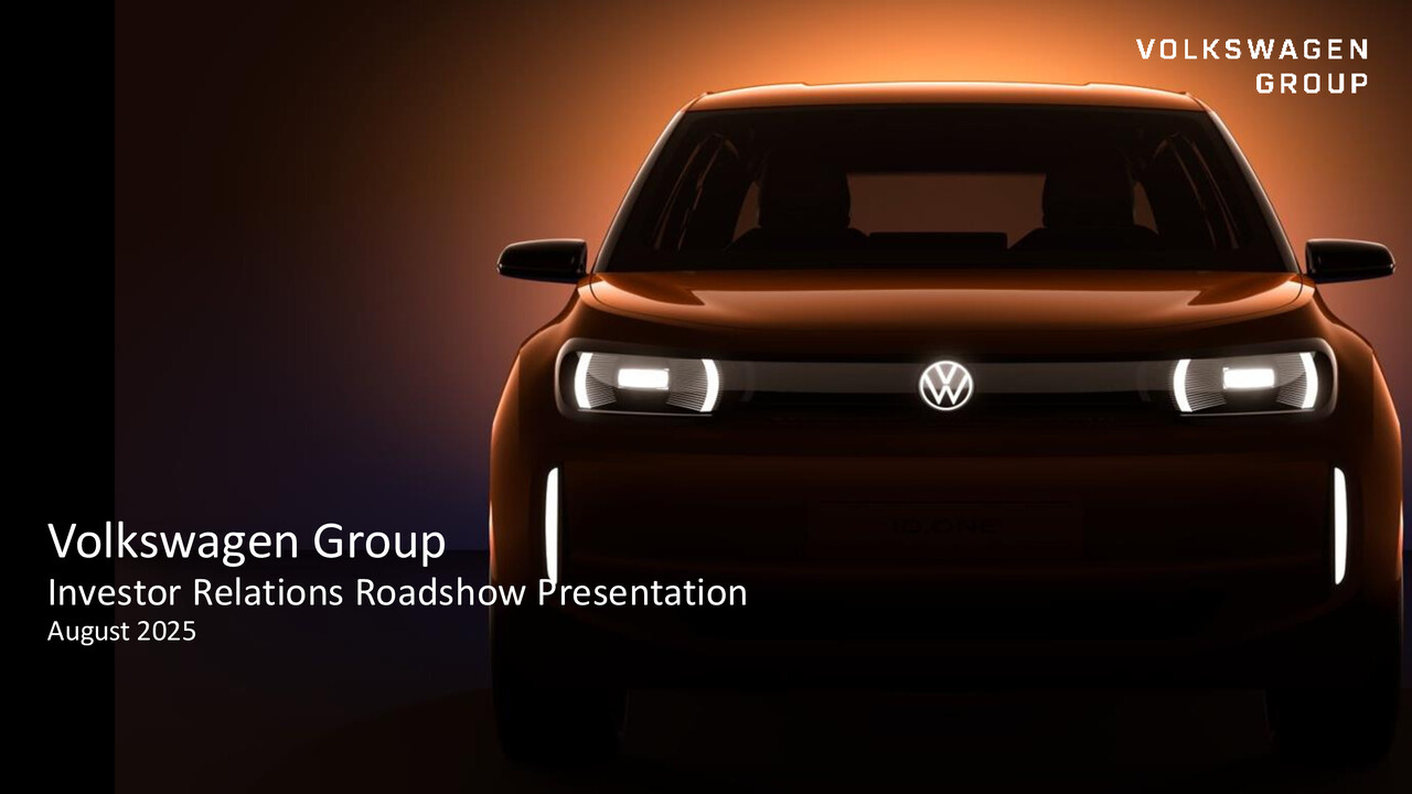 Volkswagen Group Investor Relations Roadshow Präsentation August 2025 (Englisch)