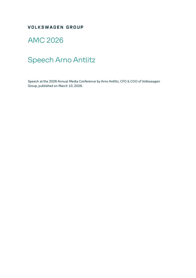 Speech at the 2026 Annual Media Conference by Arno Antlitz